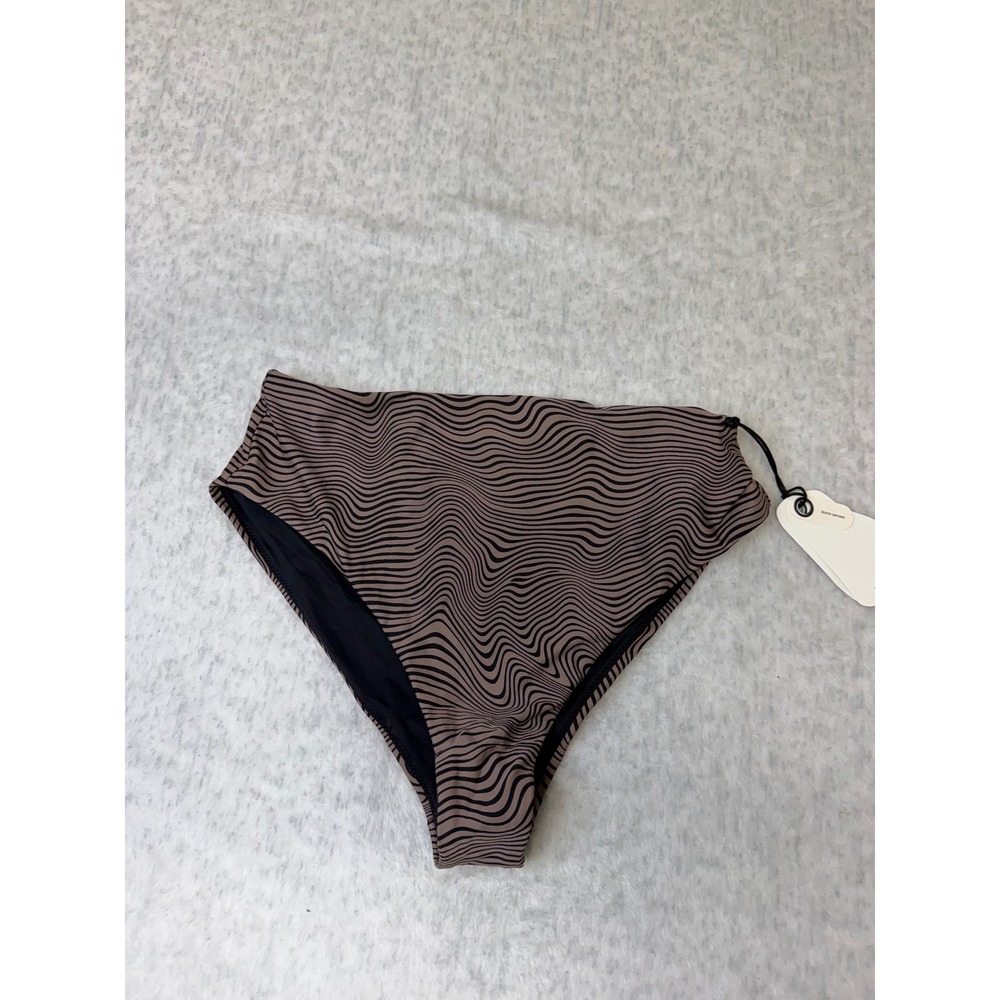 Prana Lahari High Rise Bikini‎ Bottoms Black Wavee Print Size Medium 2080931 NEW